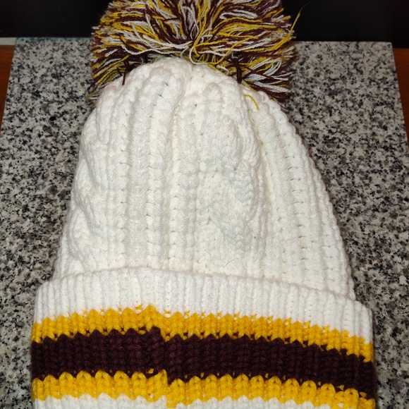 White and Yellow Kids Pom-Pom Beanie - Picture 2 of 4